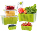 Refrigerator Storage Box with Drain Basket